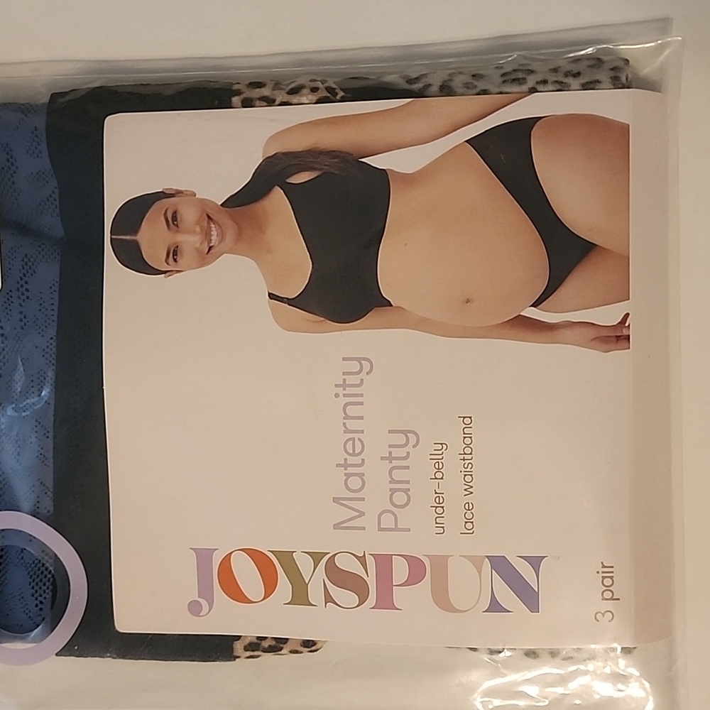 Joyspun (pk of 3)Maternity panties under-belly lace waistband size medium(8-10)